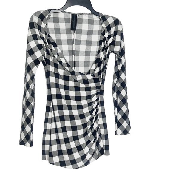 Norma Kamali black and white checked crossover top Size XS - Picture 2 of 14